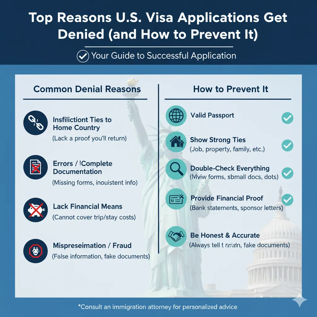 Top Reasons U.S. Visa Applications Get Denied (and How to Prevent It)